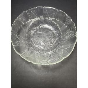 4 ARCOROC France Canterbury Crocus Clear Glass Raised Floral Design Bowl 6 1/4"